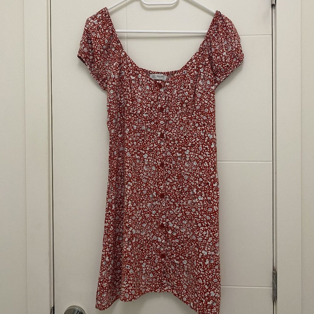 Pull&Bear Floral Dress Red